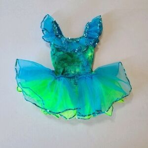 A Wish Come True Dance Costume 12653 Y "Under The Sea" Tap Turquoise Raquel SC